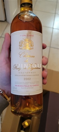 Bordeaux Sauternes Château Rayne Vigneau 2002