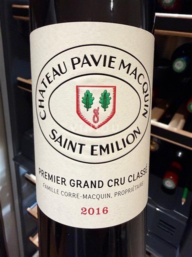 Bordeaux Saint-Émilion Premier Grand Cru Classé Château Pavie Macquin 2016