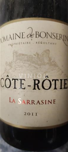 Vale do Ródano Côte-rôtie Domaine Bonserine La Sarrasine 2011