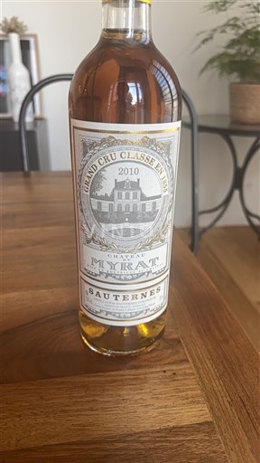 Bordeaux Sauternes Grand Cru Château Myrat 2010