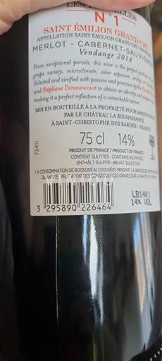 Bordeaux Saint-Émilion Grand Cru Grand Cru La Bienfaisance N°1 2014