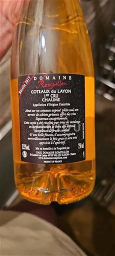 Loiredalen Coteaux-du-Layon Domaine Rompillon Chaume 2017