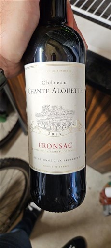 Burdeos Fronsac Château Chante Alouette 2014