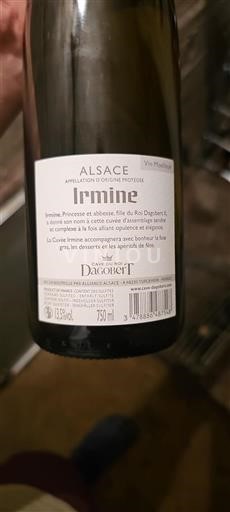 Alsace Grand Cru Cave du Roi Dagobert Irmine Non-Vintage