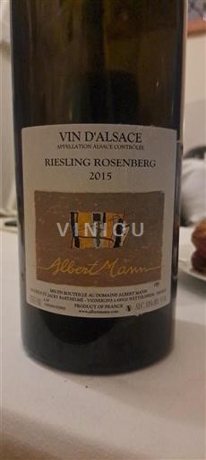 Alsace Albert Mann Riesling Rosenberg 2015