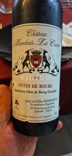 Burdeos Côtes-de-bourg Château Marchais-La Carre 1998