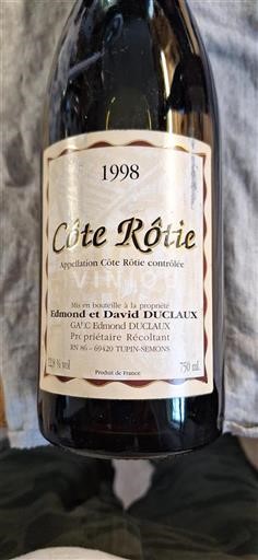 Valle del Rodano Côte-rôtie Edmond et David Duclaux 1998
