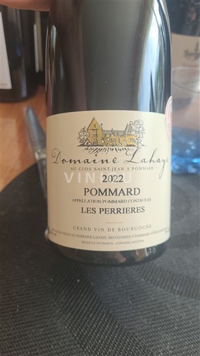 Borgonha Pommard Domaine Lahaye Les Perrieres 2022