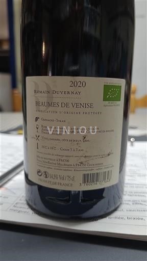 Rhône Valley Beaumes de Venise Romain Duvernay 2020