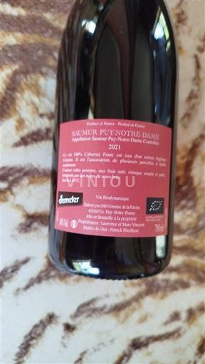 Loirevallei Saumur Puy-Notre-Dame Domaine La Paleine 2021