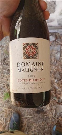 Rhônen laakso Côtes-du-rhône Domaine Malignon Vieilles Vignes 2016