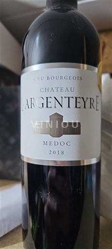 Bordeaux Médoc Cru Bourgeois Château L'Argenteyre 2018