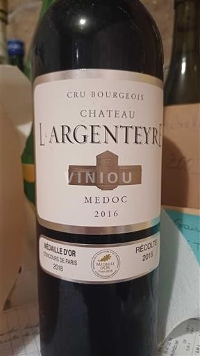 Bordeaux Médoc Cru Bourgeois Château L'Argenteyre 2016