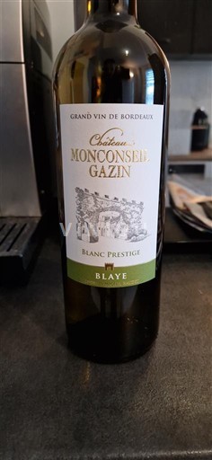 Bordeaux Blaye Château Monconseil Gazin Blanc Prestige 2023