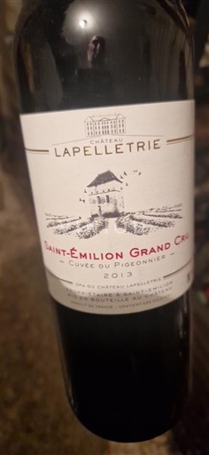 Bordeaux Saint-Émilion Grand Cru Grand Cru Château Lapelletrie du Pigeonnier 2013