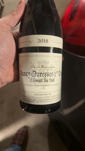 Burgundia Auxey-duresses Premier Cru Alain et Vincent Creusefond Climat du Val 2018