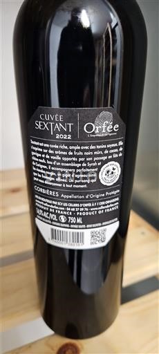 Languedoc Corbières Orfée Sextant 2022