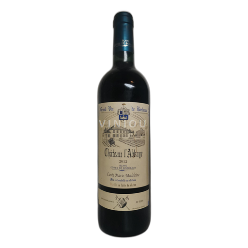 Bordeaux Blaye-côtes-de-bordeaux Château l'Abbaye Marie-Madeleine 2012
