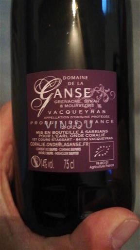 Valle del Rodano Vacqueyras Domaine La Ganse 2022