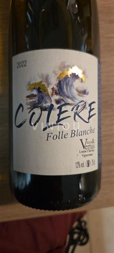 Loirevallei Gros-plant-du-pays-nantais Vices & Vertus Colère Folle Blanche 2022