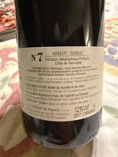 Sudoeste Côtes de Gascogne UBY N°7 2017