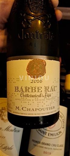 Rhônen laakso Châteauneuf-du-Pape M. Chapoutier Barbe Rac 2016