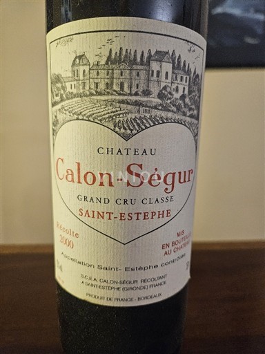Bordeaux Saint-Estèphe Grand Cru Calon Ségur 2000