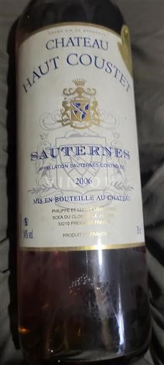 Burdeos Sauternes Château Haut Coustet 2006