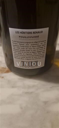 Burgundy Pouilly-Fuissé Les Héritiers Renaud 2020