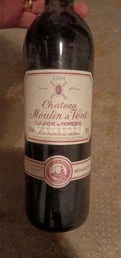 Bordeaux Lalande-de-Pomerol Château Moulin-à-Vent 1998
