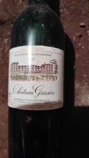 Bordeaux Premières Côtes de Bordeaux Château Gassies 1993
