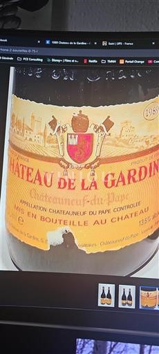 Rhônen laakso Châteauneuf-du-Pape Château La Gardine 1989