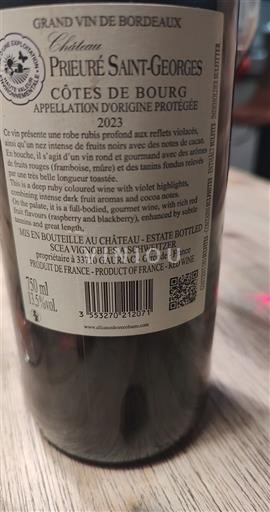 Bordeaux Côtes-de-bourg Château Prieuré Saint Georges 2023