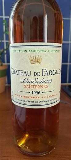 Burdeos Sauternes Grand Cru Château Fargues 1996
