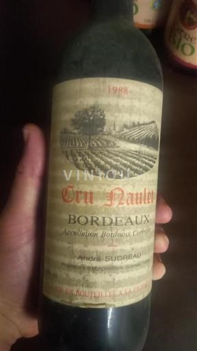 Bordeaux André Sudreau Cru Naulet 1988