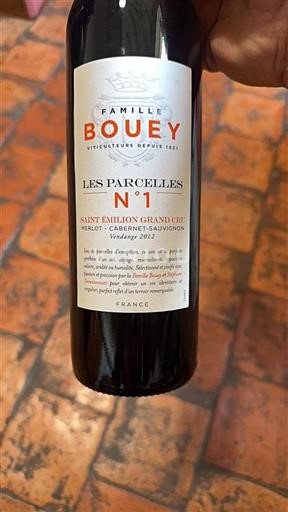 Bordeaux Saint-Émilion Grand Cru Famille Bouey Les Parcelles N°1 2015