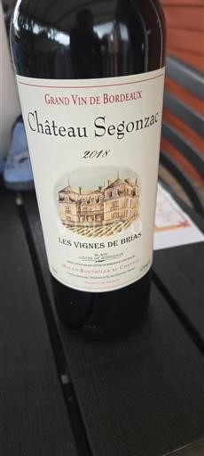 Burdeos Côtes de Blaye Château Segonzac Les Vignes de Brias 2018