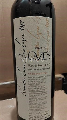 Roussillon Rivesaltes AIMÉ CAZES Aimé Cazes 1978