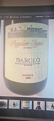 Piedmont Wines Barolo Pianpolvere Soprano Bussia 1999
