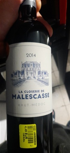 Bordeaux Haut-Médoc Château Malescasse La Closerie de Malescasse 2014
