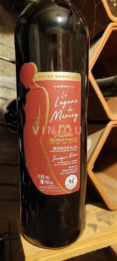 Vin Rouge sec Velours Rouge Château La Lagune de Mercey 2019 France Bordeaux AOC