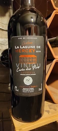 Vin Rouge sec Cuvée des Pins Château La Lagune de Mercey 2019 France Bordeaux AOC hve