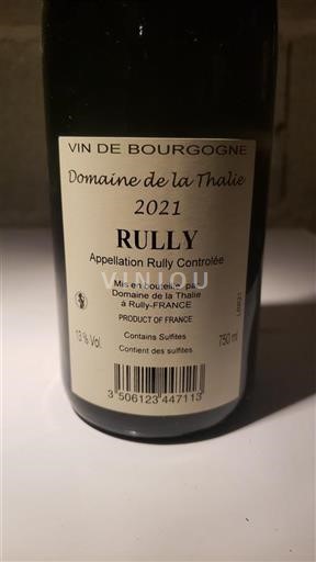 Bourgogne Rully Domaine La Thalie 2021