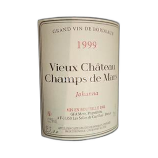 Bordeaux Castillon Côtes de Bordeaux Château Vieux Champs de Mars Johanna 1999