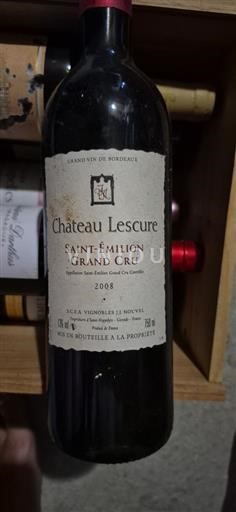 Vin Rouge sec Château Lescure 2008 France Bordeaux Saint-Émilion AOC Grand Cru