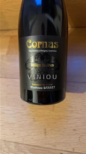 Rhônen laakso Cornas Domaine Coulet Billes Noires 2015