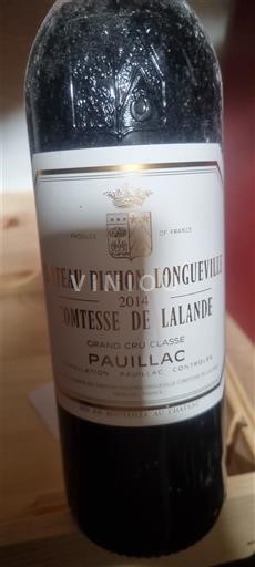 Bordeaux Pauillac Grand Cru Château Pichon Longueville Comtesse de Lalande 2014