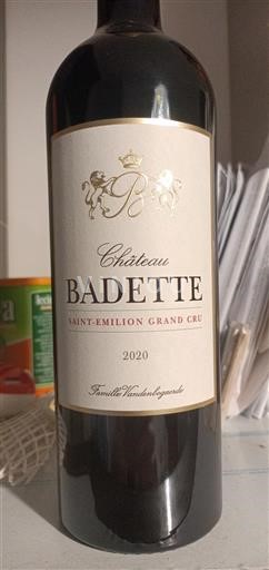 Bordeaux Saint-Émilion Grand Cru Château Badette 2020