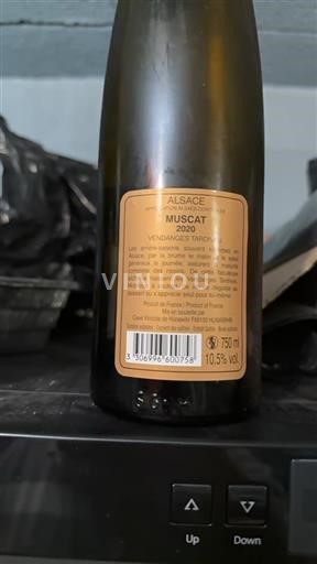 Alsace Muscat Vendanges Tardives Cave Vinicole de Hunawihr 2020