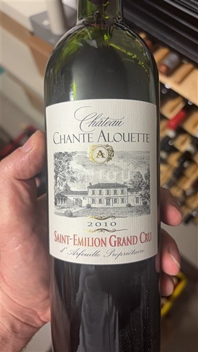 Burdeos Saint-Émilion Gran Cru Grand Cru Château Chante Alouette 2010